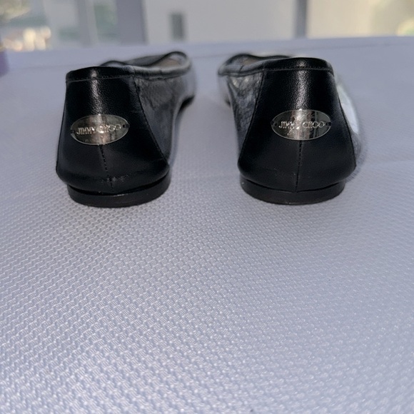 Jimmy choo black lace print ballet flats size 39.5 - Picture 4 of 7